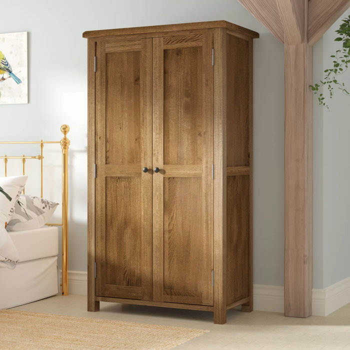 Gracie Oaks 2 Door Solid Wood Wardrobe Wayfair.co.uk